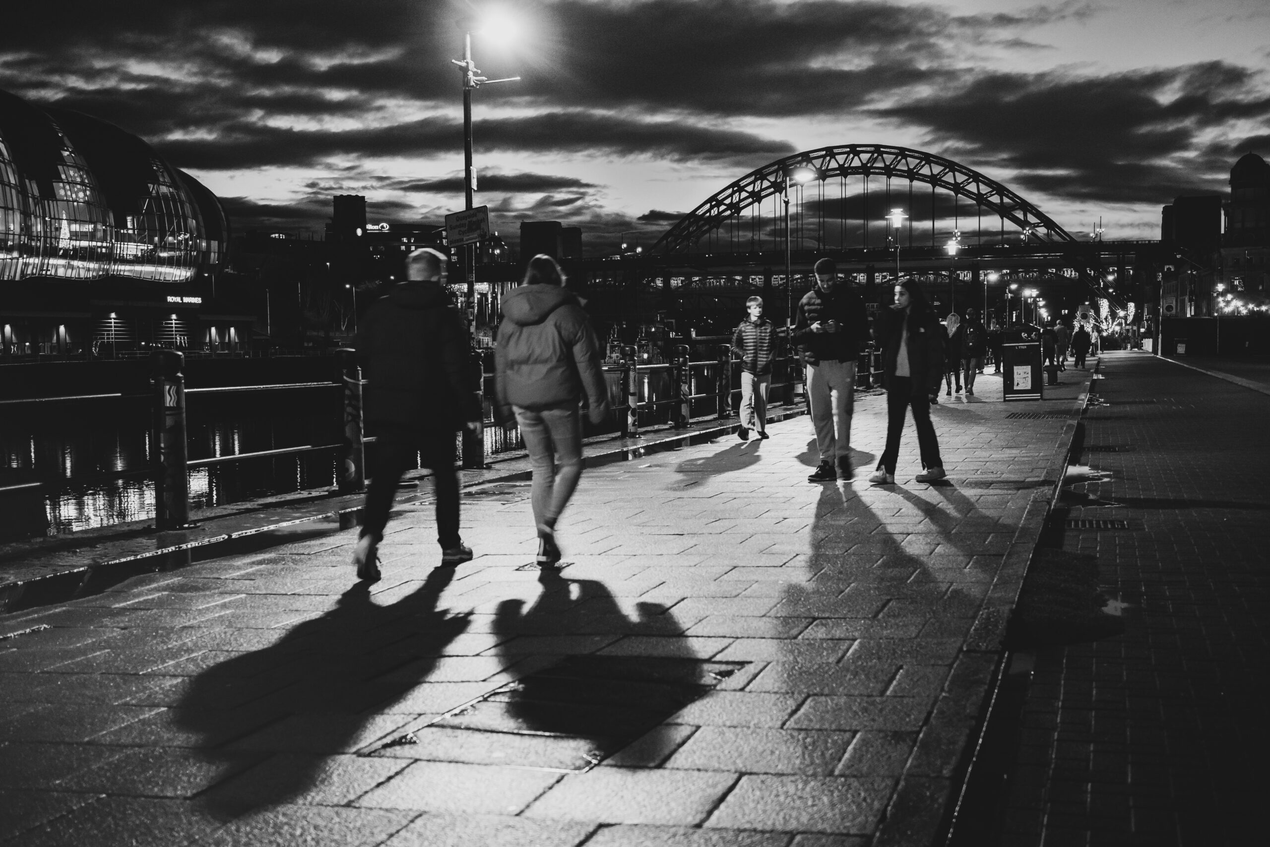 Newcastle quayside winters eve
